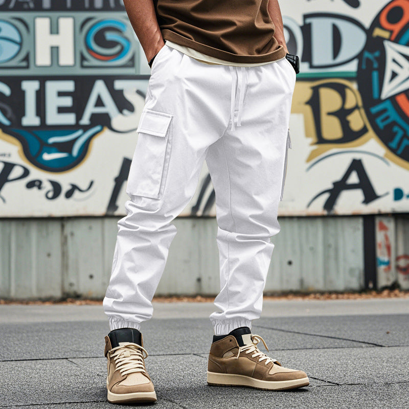 Men's cargo pants with elastic waistband and practical side pockets Lisslune