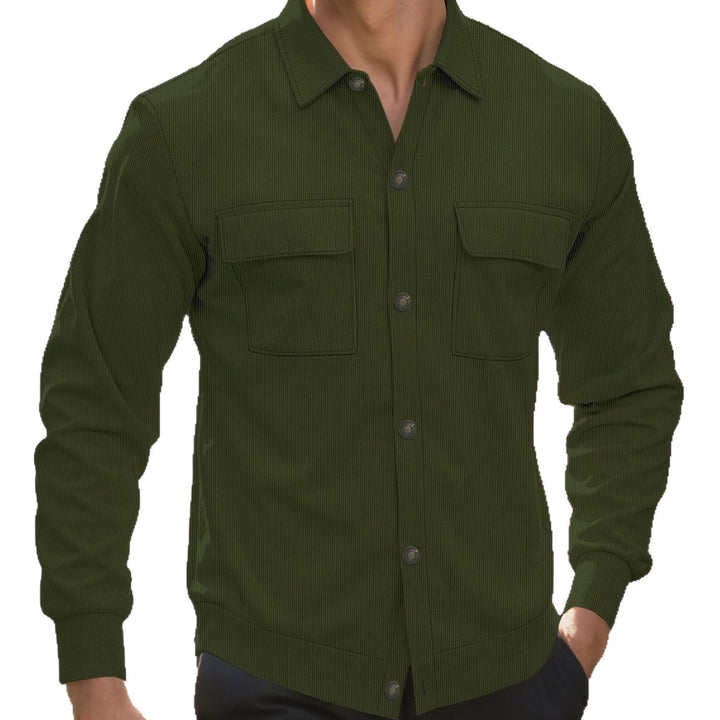 Men's fashionable shirt with practical chest pockets and elegant textured design Lisslune