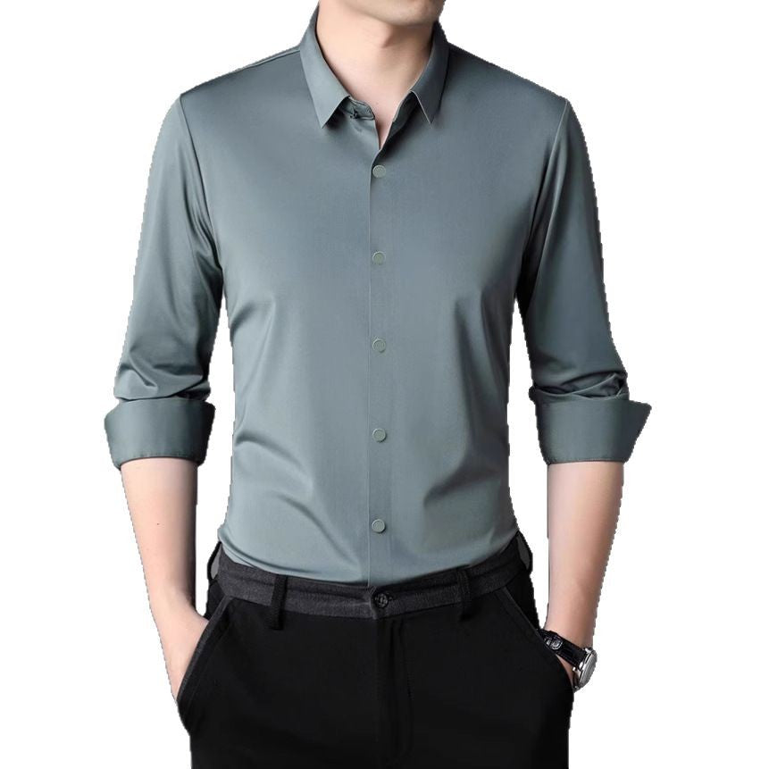 Men's elegant short sleeve shirt with fine shine Lisslune