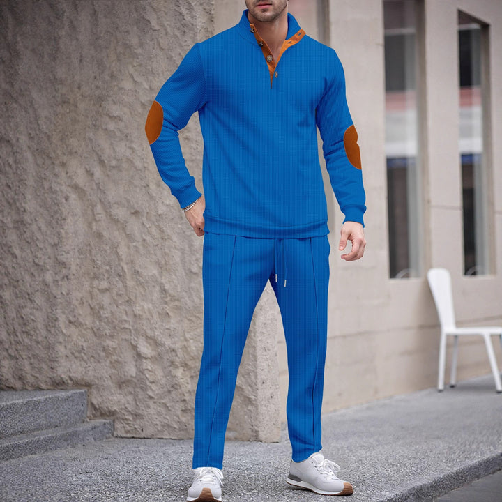 Men's sporty set with modern collar and elegant applications Lisslune