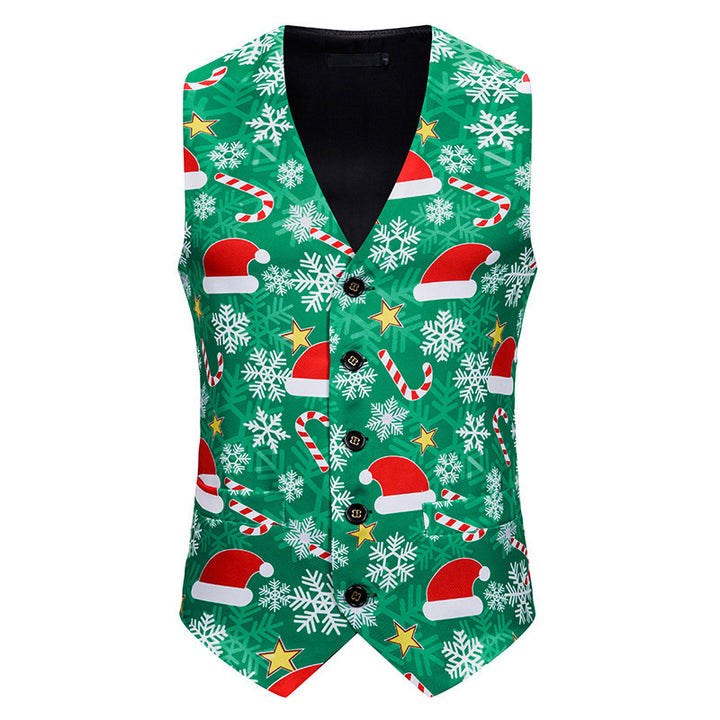 Men's festive waistcoat with vibrant Christmas design Lisslune