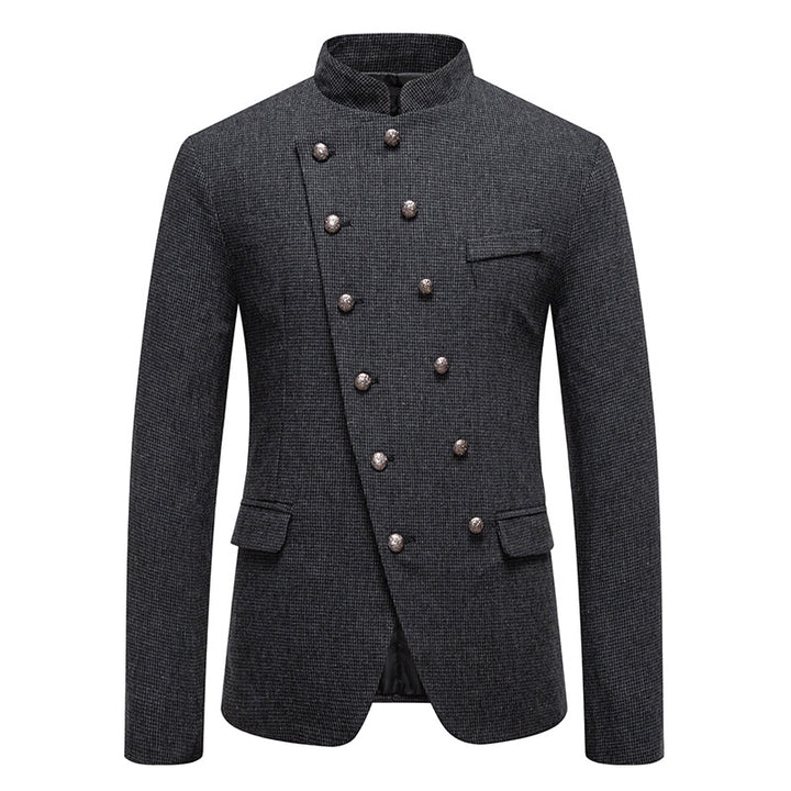 Men's double-breasted blazer with modern check pattern Lisslune