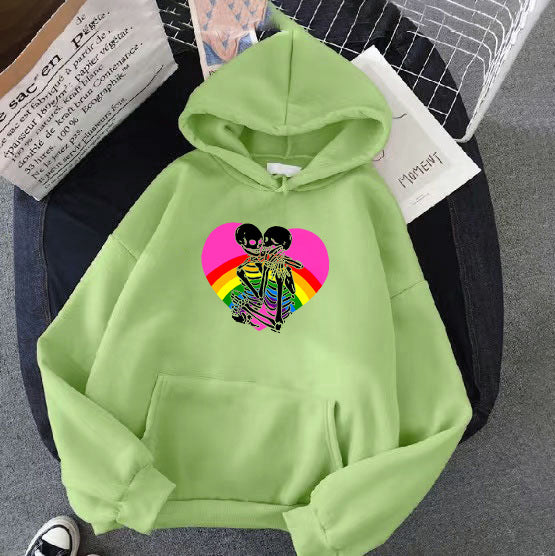 Ladies hoodie with colorful love motif Lisslune