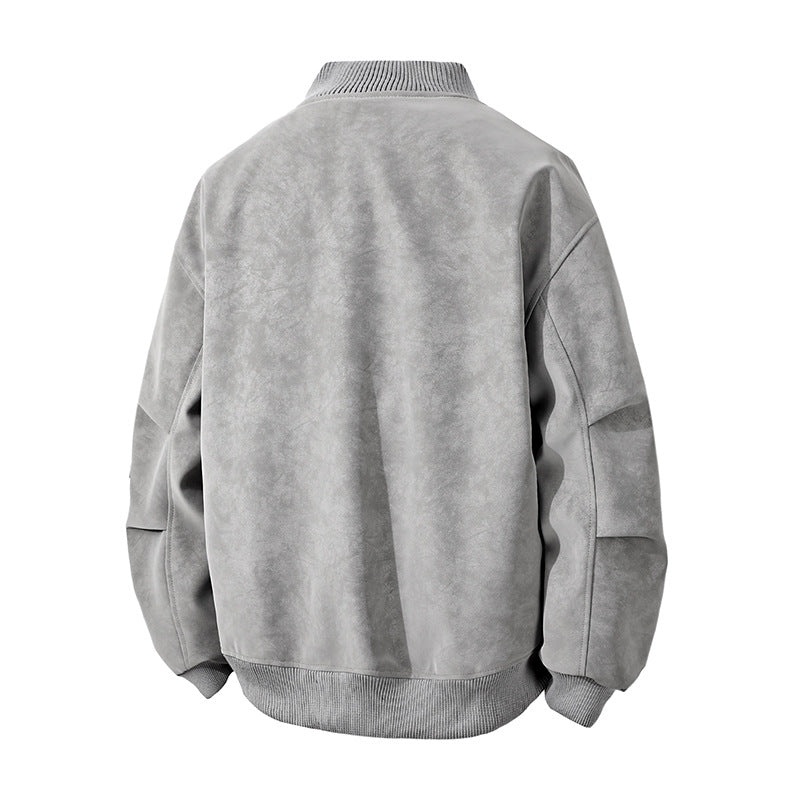 Men's Trendy Bomber Jacket in Vintage Look with Practical Zipper and Stylish Details Lisslune