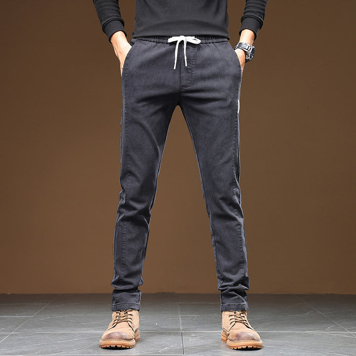 Men's Comfortable Leisure Pants with Elastic Waistband and Practical Pockets Lisslune
