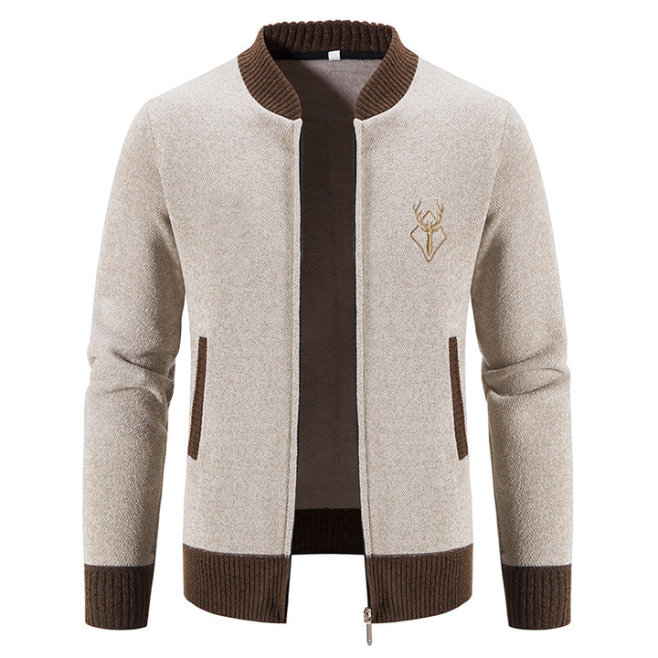 Men's fashionable cardigan with zipper and high collar Lisslune