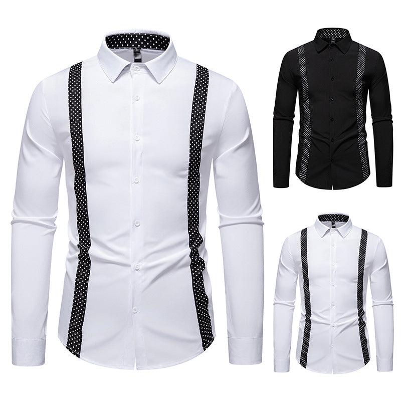 Men's business shirt with shoulder straps and modern design Lisslune