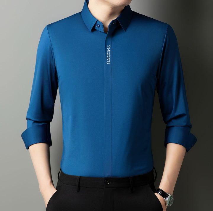 Men's Long Sleeve Shirt with Elegant Satin Finish Lisslune