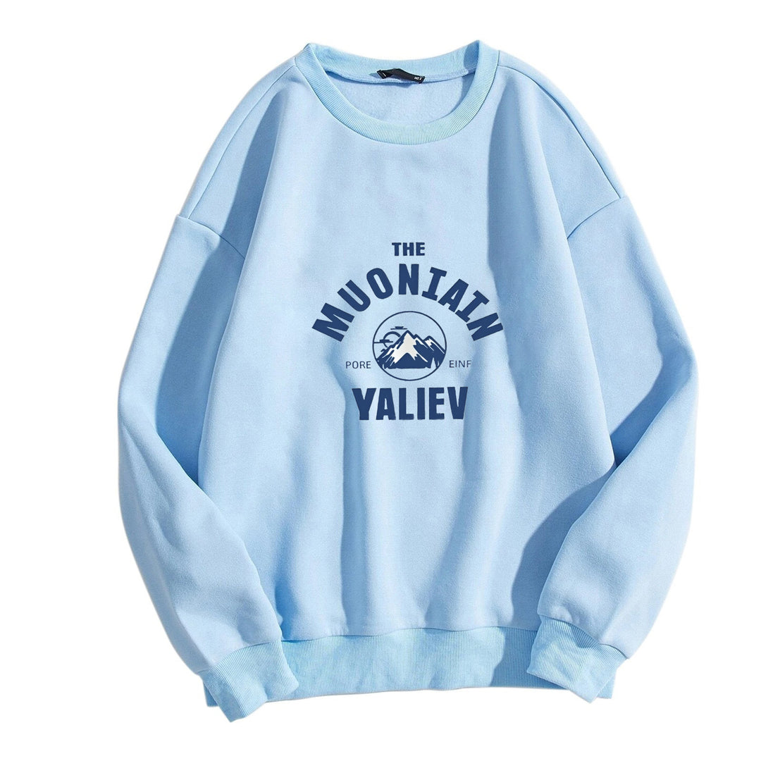 Women's cozy sweatshirt with front mountain motif Lisslune