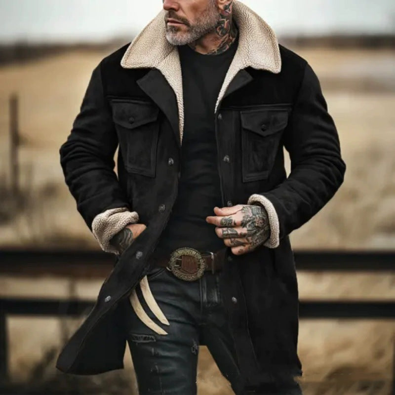 Men's playfully chic suede jacket with warm fleece lining Lisslune