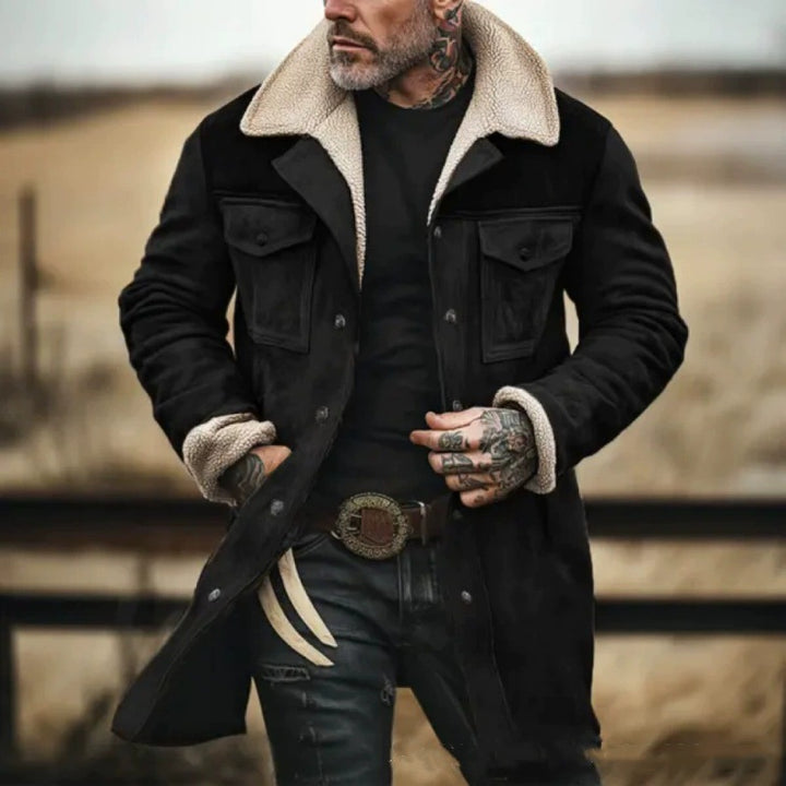 Men's playfully chic suede jacket with warm fleece lining Lisslune