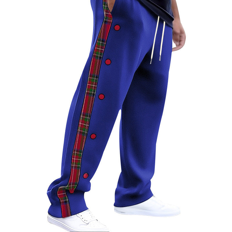 Men's casual cargo pants with snap buttons and trendy pattern Lisslune