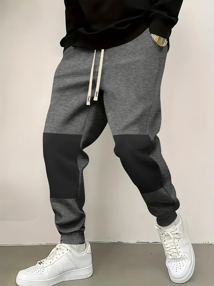 Men's elegant sports pants with modern color block elements Lisslune