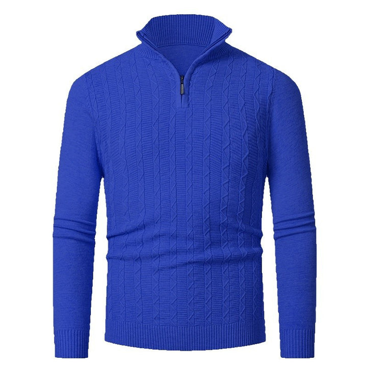 Men's knitted pullover with modern collar and zipper Lisslune