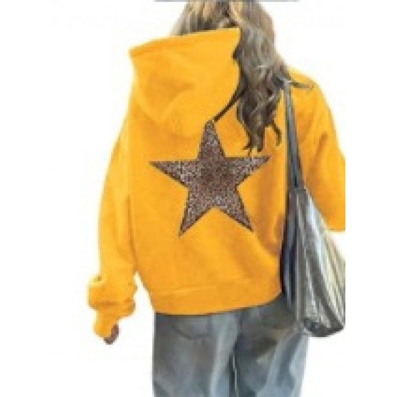 Women’s Hoodie with Glittering Star Motif Lisslune