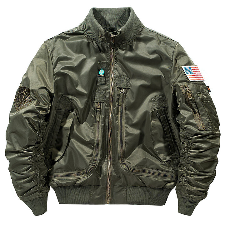Men's Bomber Jacket with Functional Pockets and Durable Material Lisslune