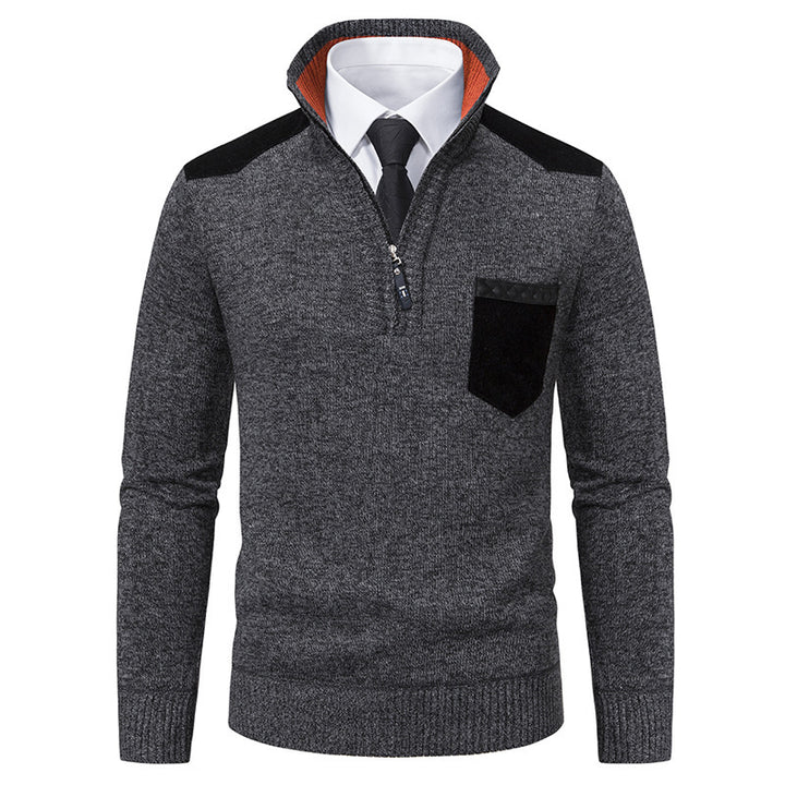 Men's stylish sweater with short zipper and elegant details Lisslune