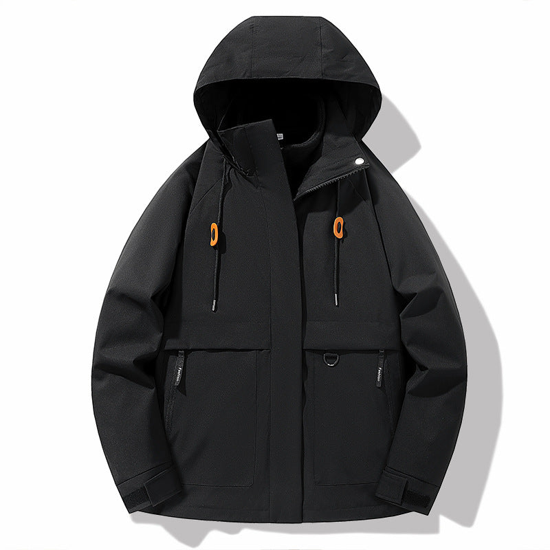 Men's weatherproof outdoor jacket with adjustable hood and practical pockets Lisslune
