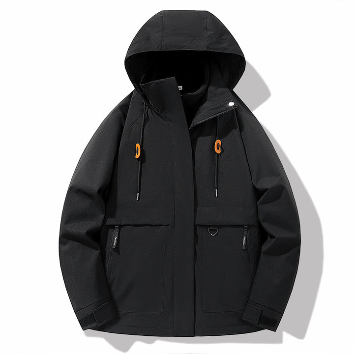 Men's weatherproof outdoor jacket with adjustable hood and practical pockets Lisslune