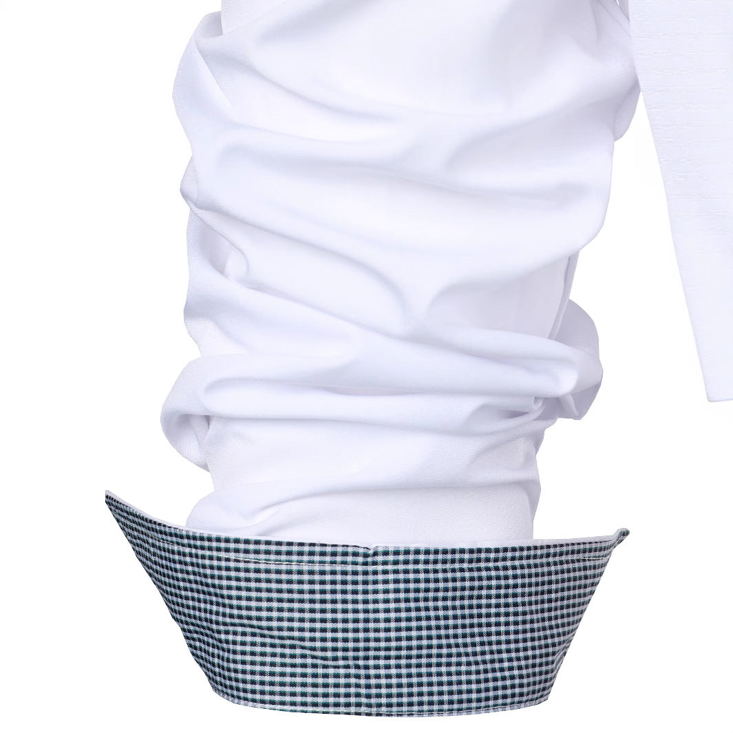 Men's long-sleeve shirt with fashionable collar and fine woven pattern Lisslune