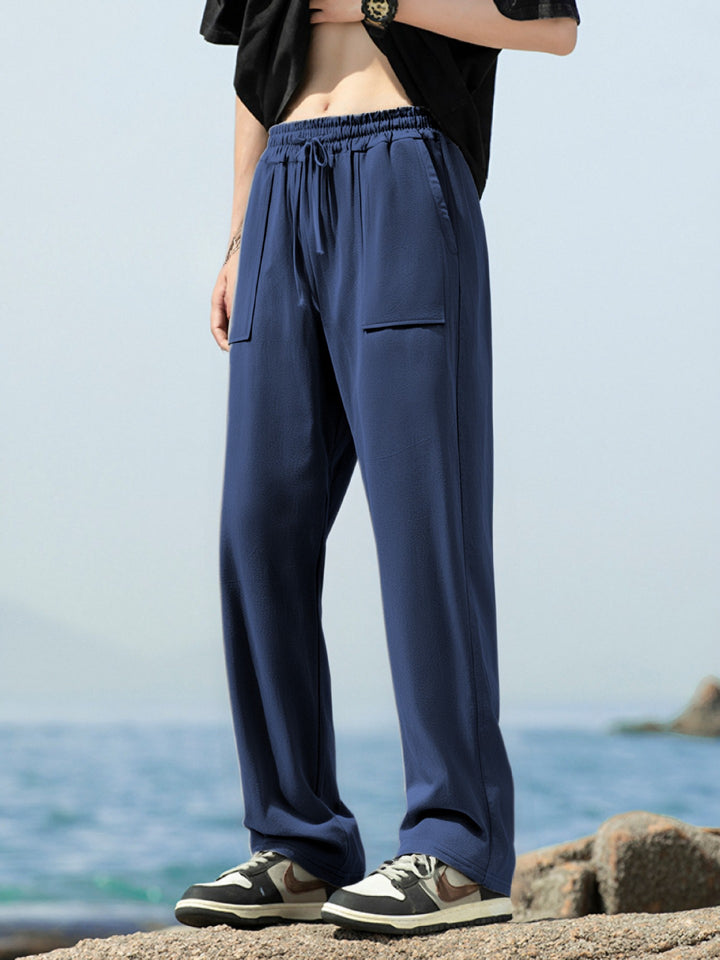 Men's sporty leisure pants with side pockets and elastic waistband Lisslune