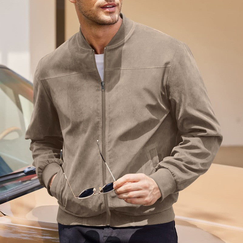 Men's bomber jacket made of soft artificial leather Lisslune