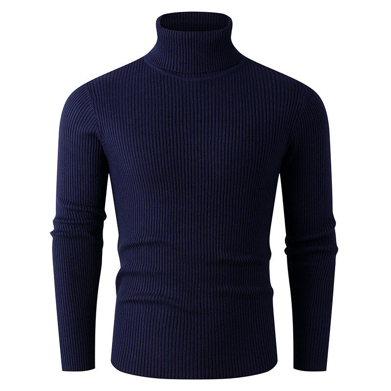 Men's ribbed knit turtleneck sweater Lisslune