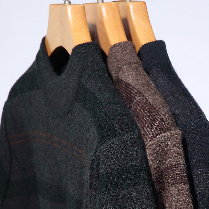 Men's Sweater Made Of High-Quality Wool with Modern Diamond Pattern Lisslune
