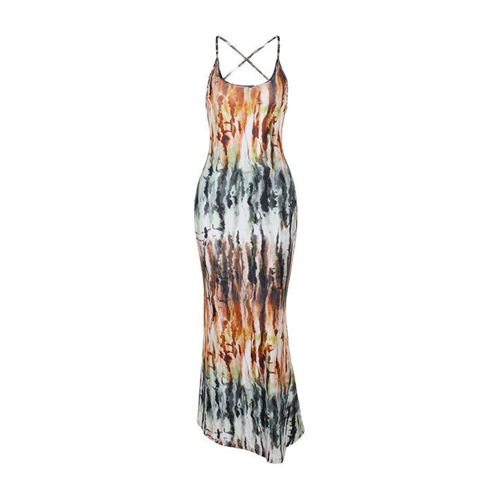 Ladies maxi dress with narrow spaghetti straps and comfortable fit Lune London