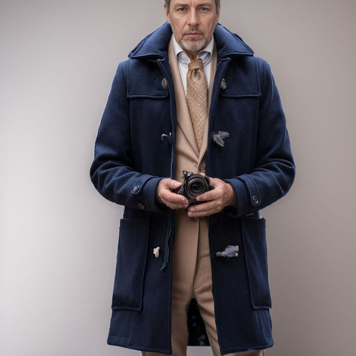 Men's elegant duffle coat with high-quality details and traditional design Lisslune