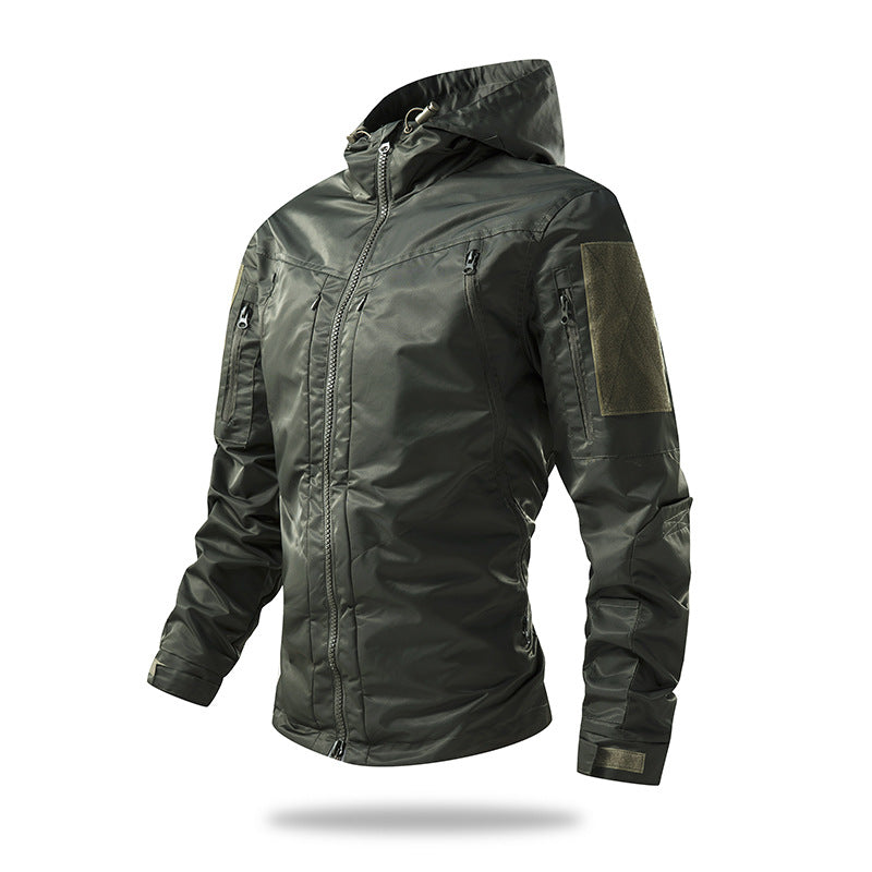 Men's Technical Outdoor Jacket with Insulating Filling and Adjustable Hood Collar Lisslune