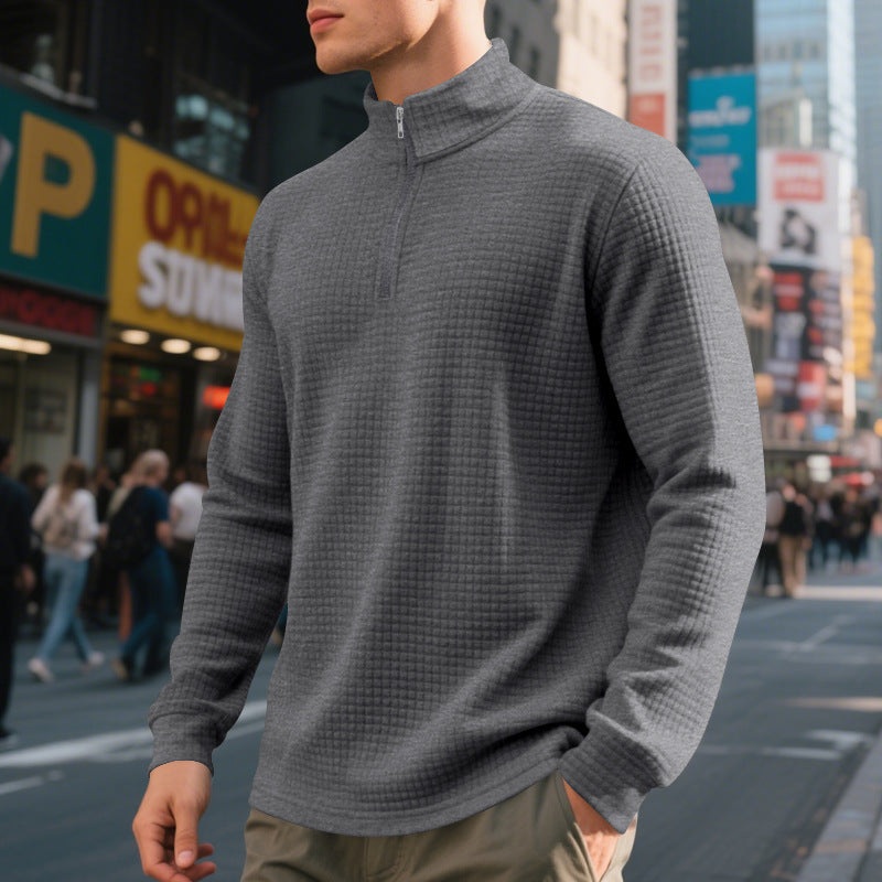 Men's sweater with high collar and practical zip opening Lisslune