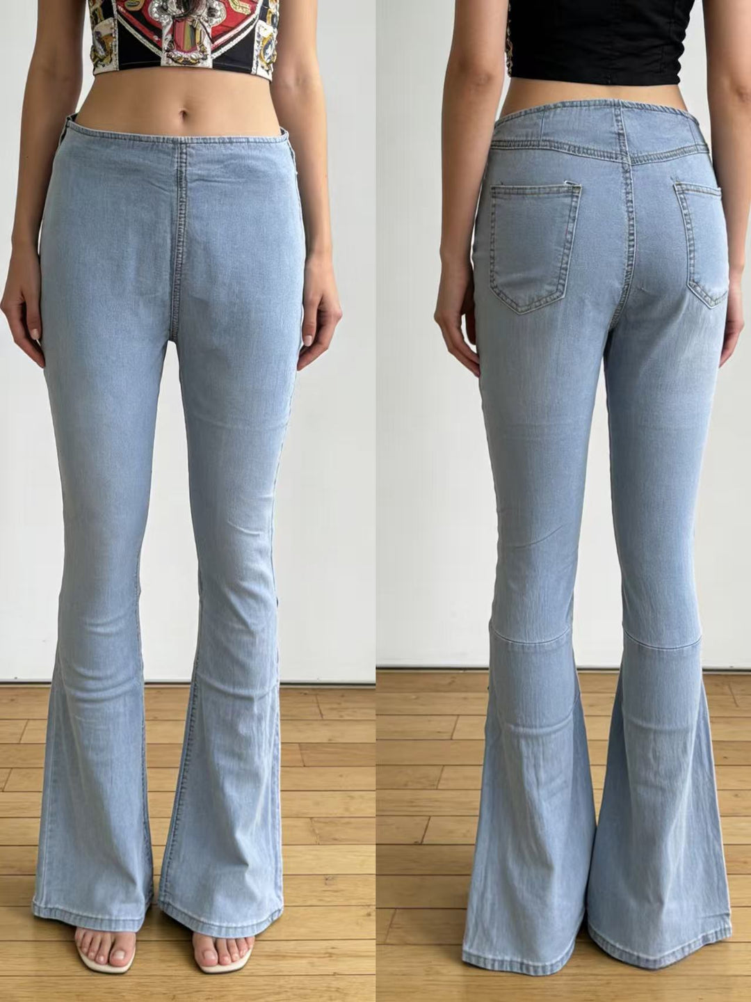Women's fashionable flared jeans with high waist and comfortable fit Lisslune