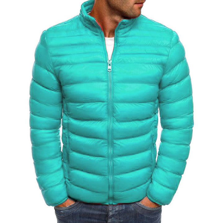 Men's fashionable quilted jacket with high collar and side zip pockets Lisslune