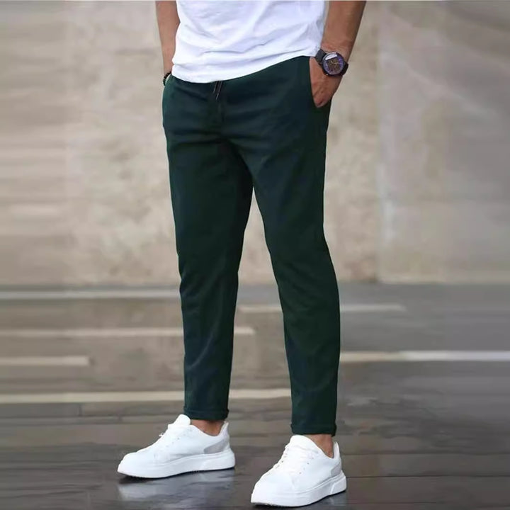 Men's Casual Chino Pants with Elastic Waistband Lisslune