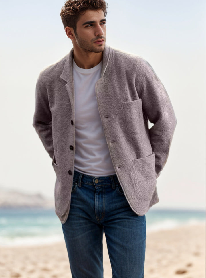 Men's transitional jacket made of high-quality material with a stylish collar and practical pockets Lisslune