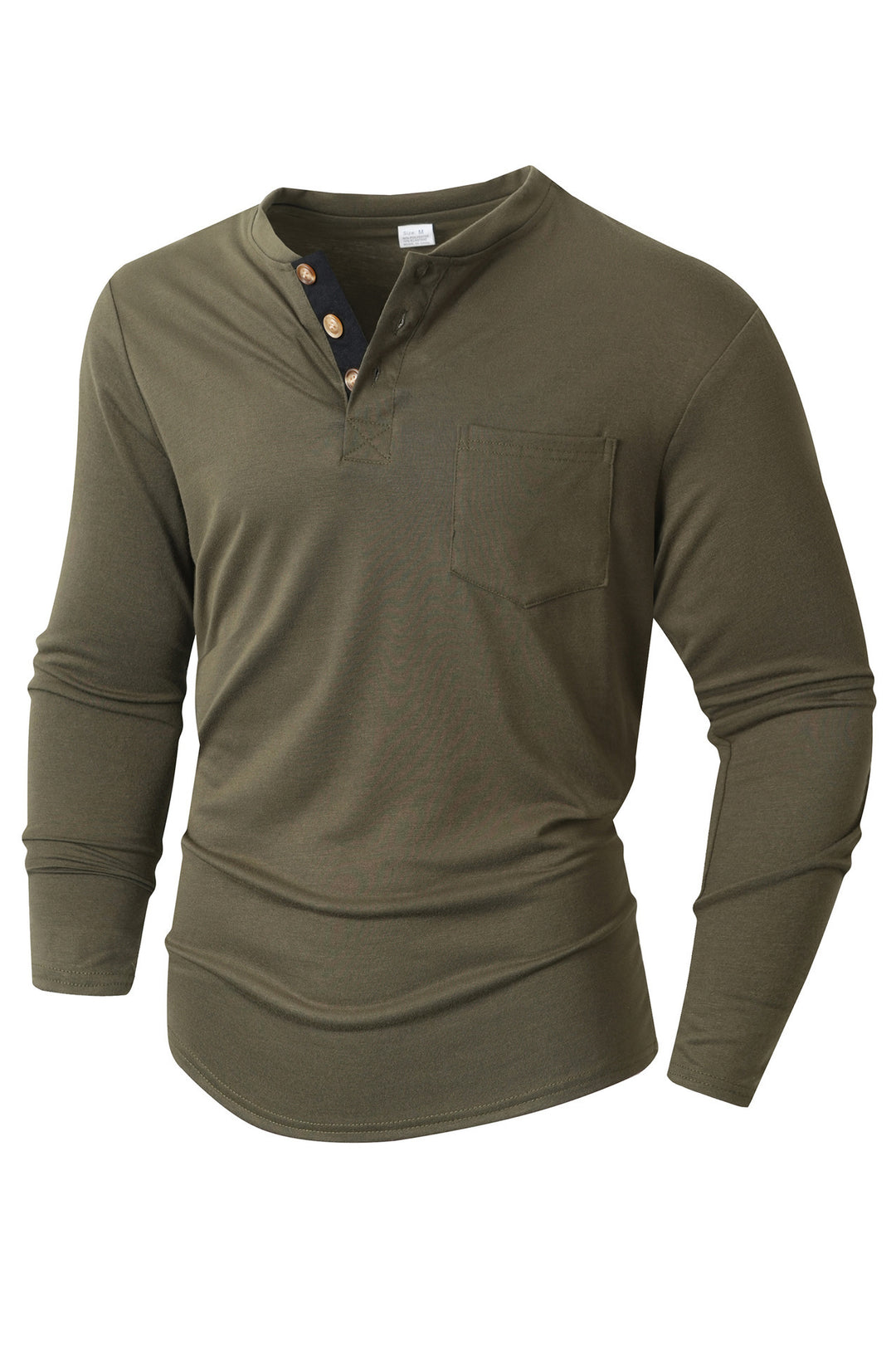 Men's long-sleeve shirt with button placket and practical chest pocket Lisslune