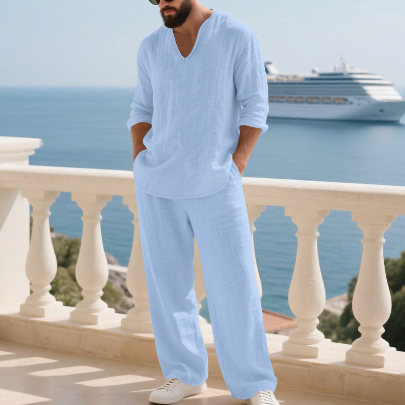 Men's airy linen suit set Lisslune