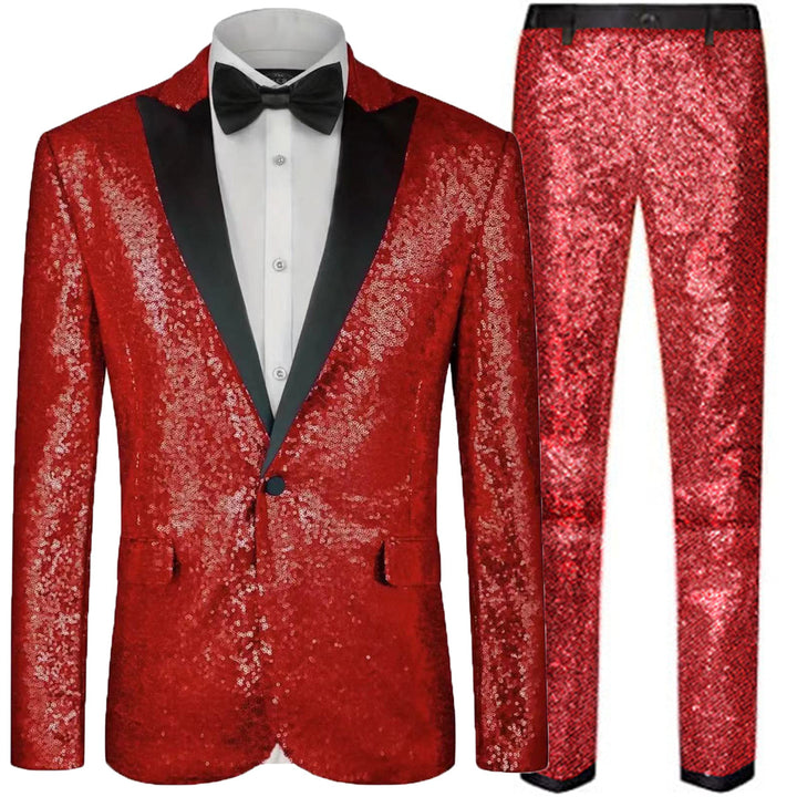 Men's Shimmering Sequin Suit Set Lisslune
