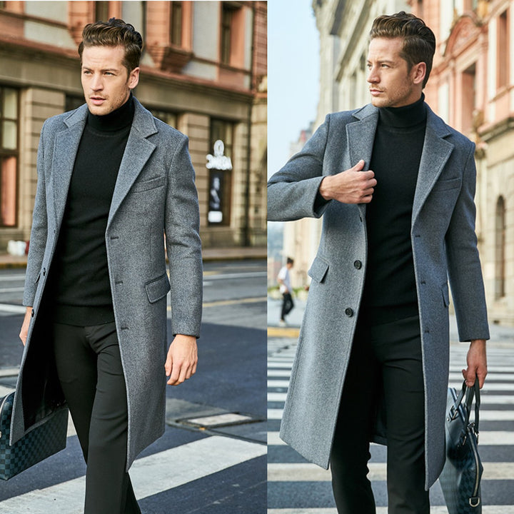 Men's elegant overcoat with a slim fit and modern details Lisslune