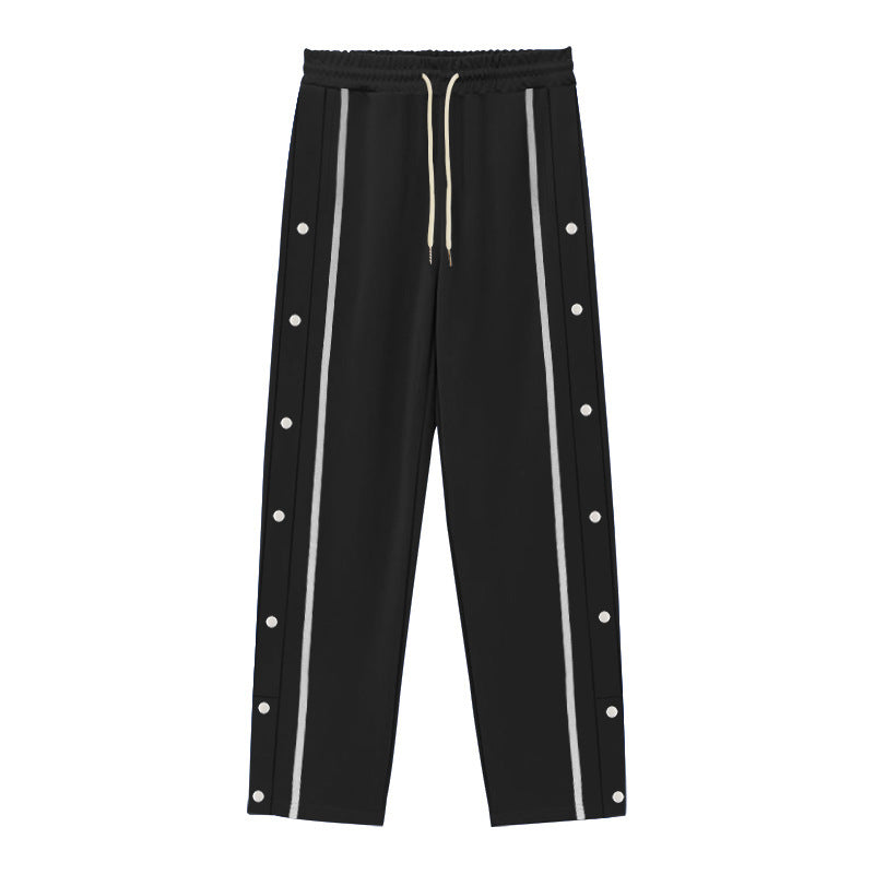 Men's sporty training pants with snap button details and breathable function Lisslune