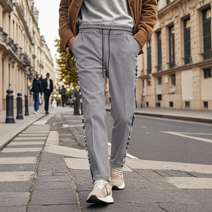 Men's casual jogging pants with side print and elastic waistband Lisslune