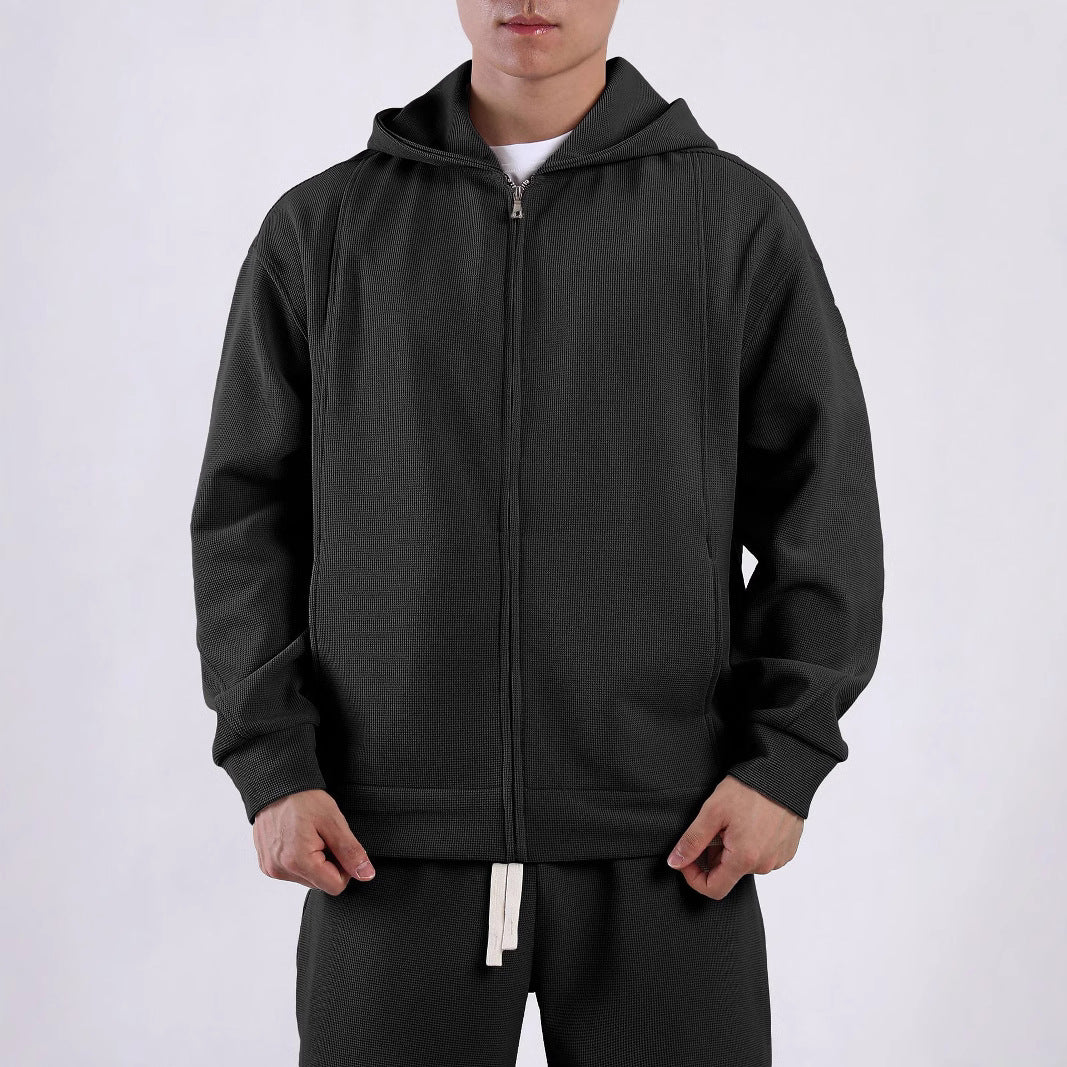 Men's leisure jacket with textured design and practical pockets Lisslune