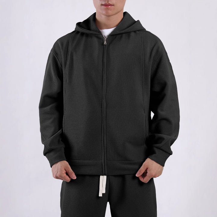 Men's leisure jacket with textured design and practical pockets Lisslune