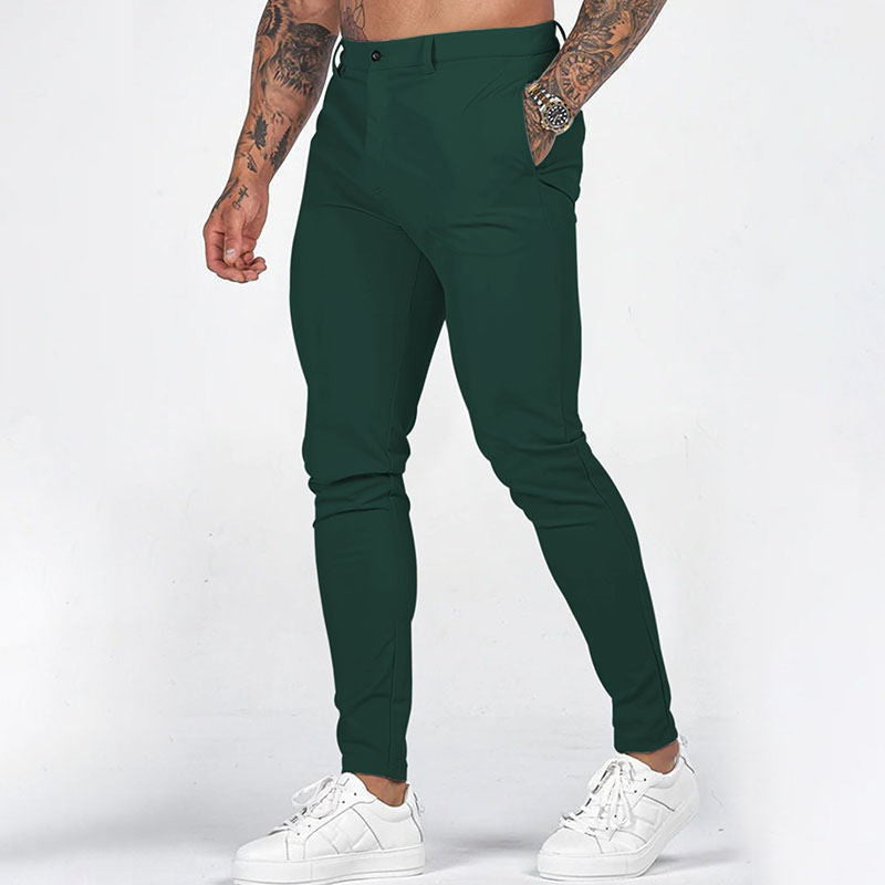 Men's Tailored Slim-Fit Chino Pants Lisslune