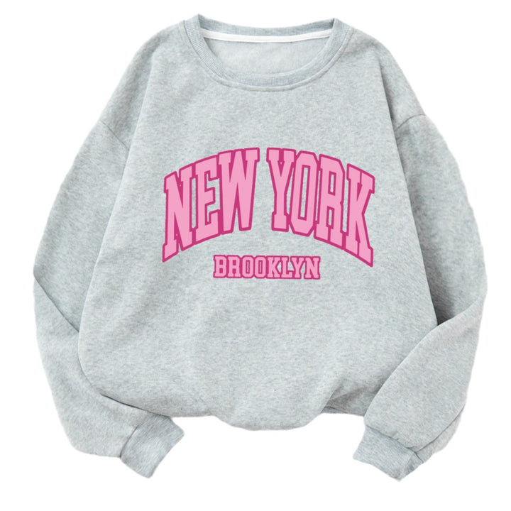 Women's casual sweater with striking NYC print Lisslune