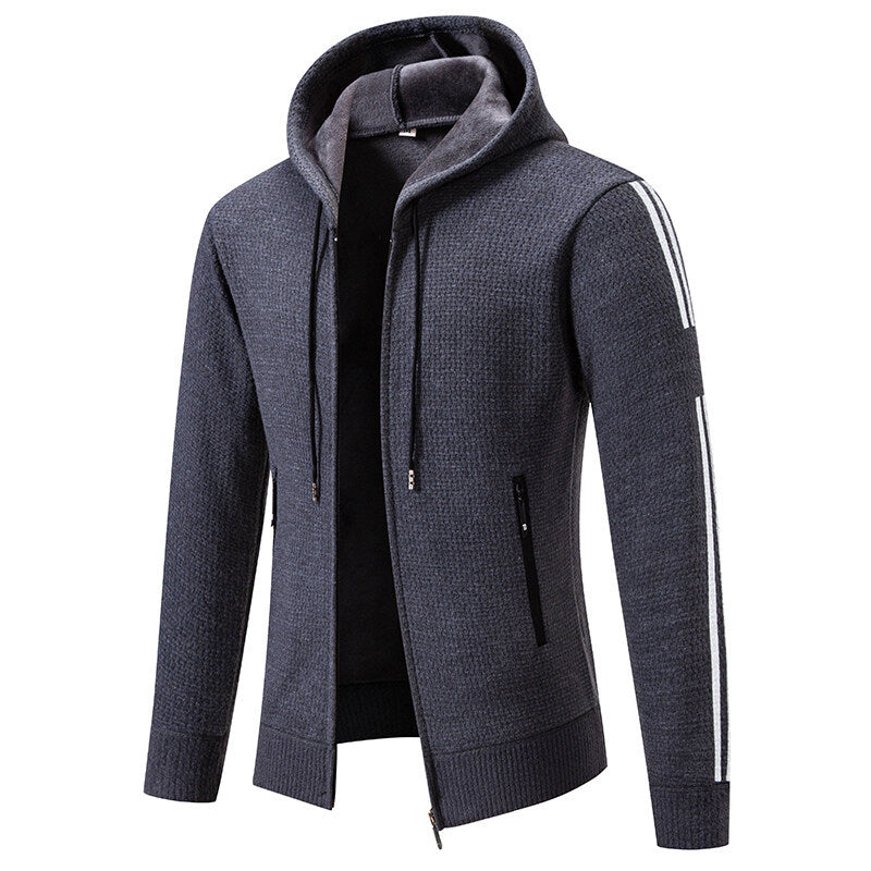 Men's sporty hooded jacket with innovative material mix Lisslune