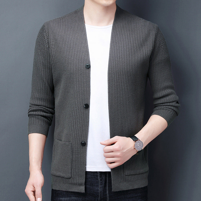 Men's Airy Cardigan with Practical Pocket Layout Lisslune