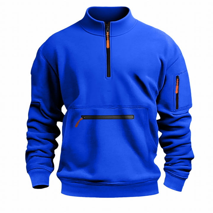 Men's functional pullover with half zip and practical pockets Lisslune