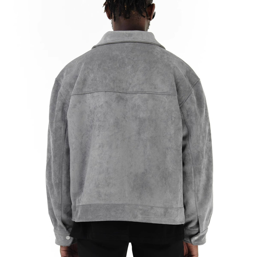 Men's fashion suede jacket with practical pockets Lisslune